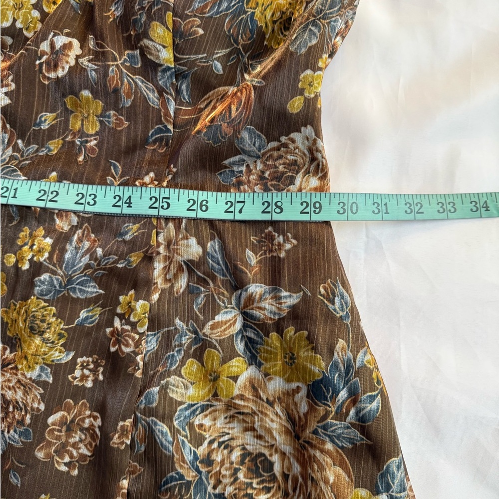 Brown Floral Halter Evening Dress - Picture 8 of 8
